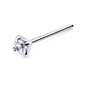 3mm Round CZ Silver Straight Nose Stud NSKA-75